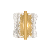 Bristolia Wall Sconce 10", Aged Brass and Clear Piastra Glass