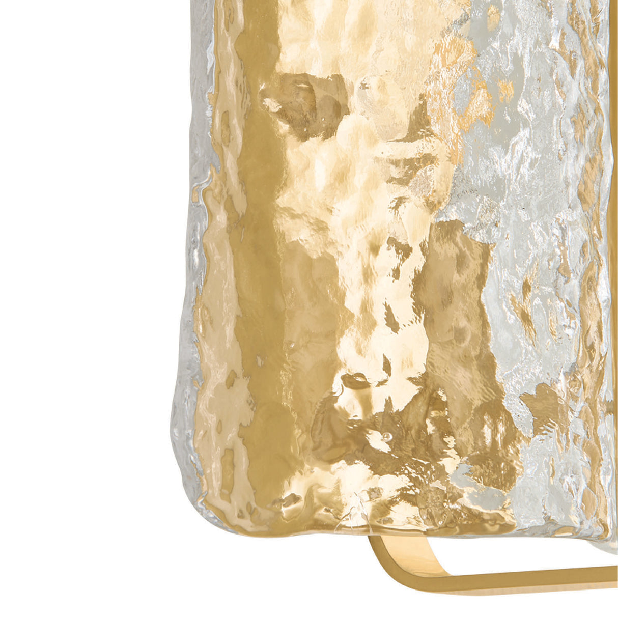 Bristolia 2 Light Wall Sconce 19", Aged Brass and Clear Piastra Glass