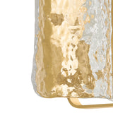 Bristolia 2 Light Wall Sconce 19", Aged Brass and Clear Piastra Glass