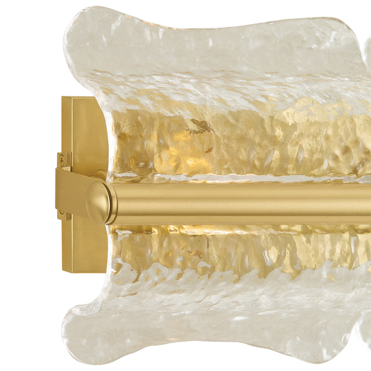 Bristolia 2 Light Wall Sconce 19", Aged Brass and Clear Piastra Glass