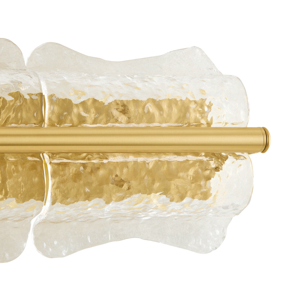 Bristolia 2 Light Wall Sconce 19", Aged Brass and Clear Piastra Glass