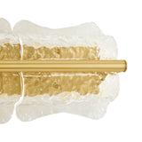 Bristolia 2 Light Wall Sconce 19", Aged Brass and Clear Piastra Glass