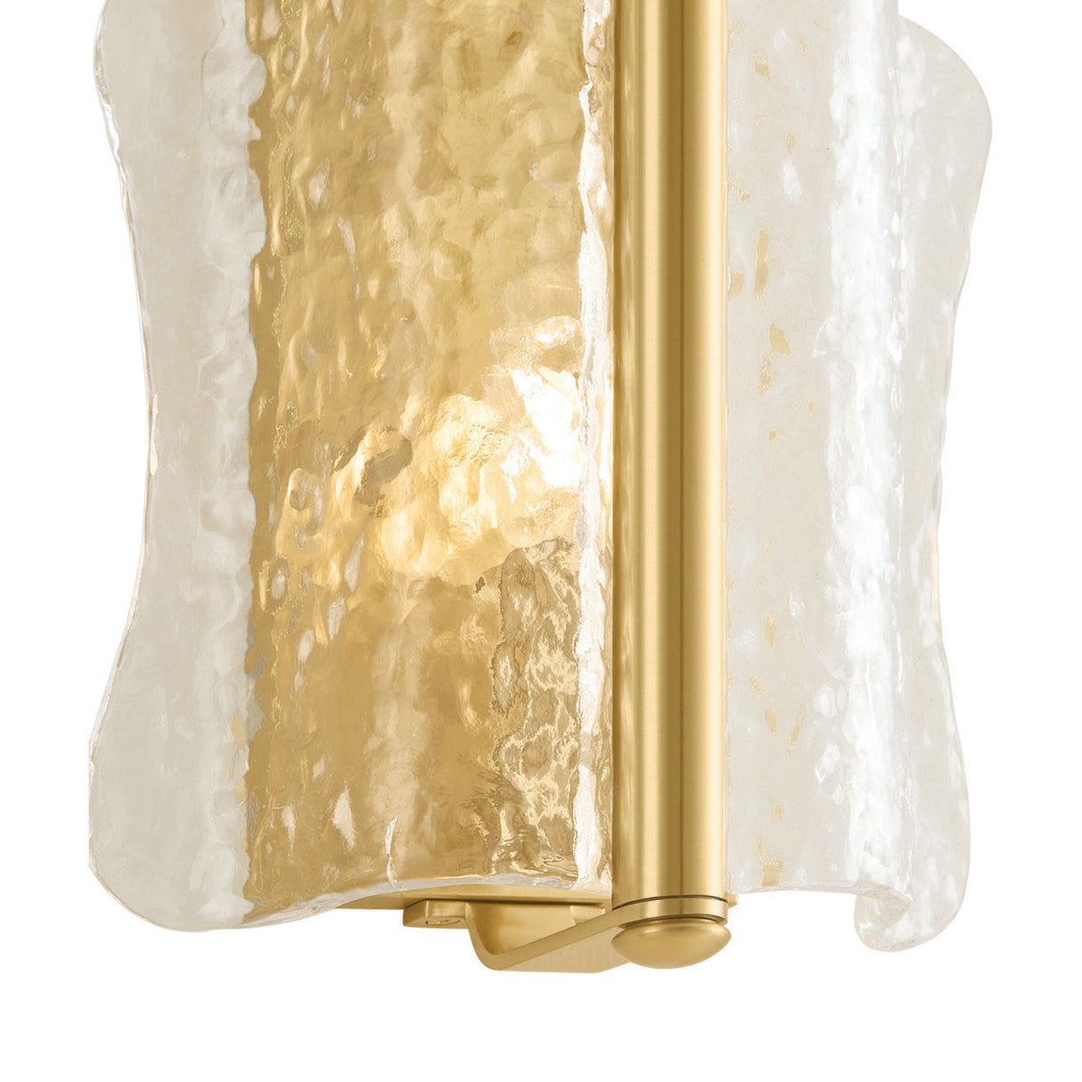 Bristolia 3 Light Wall Sconce 28", Aged Brass and Clear Piastra Glass
