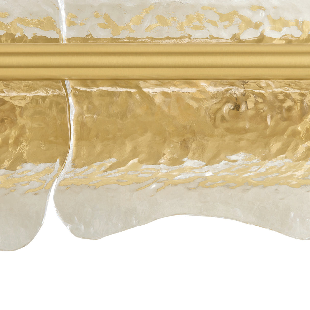 Bristolia 3 Light Wall Sconce 28", Aged Brass and Clear Piastra Glass