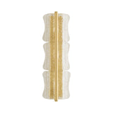 Bristolia 3 Light Wall Sconce 28", Aged Brass and Clear Piastra Glass