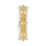 Bristolia 3 Light Wall Sconce 28", Aged Brass and Clear Piastra Glass