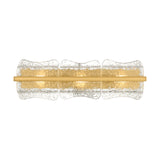 Bristolia 3 Light Wall Sconce 28", Aged Brass and Clear Piastra Glass