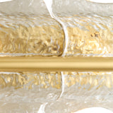 Bristolia 4 Light Wall Sconce 36", Aged Brass and Clear Piastra Glass