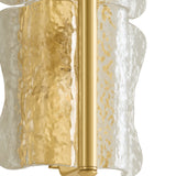 Bristolia 4 Light Wall Sconce 36", Aged Brass and Clear Piastra Glass