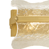 Bristolia 4 Light Wall Sconce 36", Aged Brass and Clear Piastra Glass