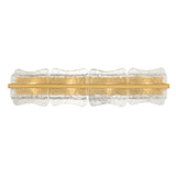 Bristolia 4 Light Wall Sconce 36", Aged Brass and Clear Piastra Glass