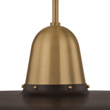 Beryl Pull Down Pendant 25", Bronze and Patina Brass