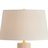 Cassian Table Lamp 30", Fluted Travertine
