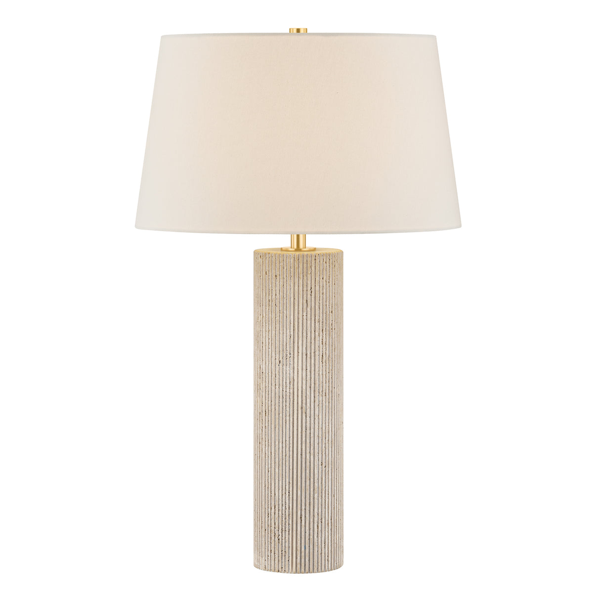 Cassian Table Lamp 30", Fluted Travertine