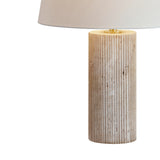 Cassian Table Lamp 22", Fluted Travertine