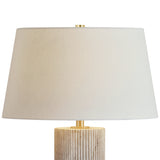 Cassian Table Lamp 22", Fluted Travertine