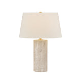 Cassian Table Lamp 22", Fluted Travertine