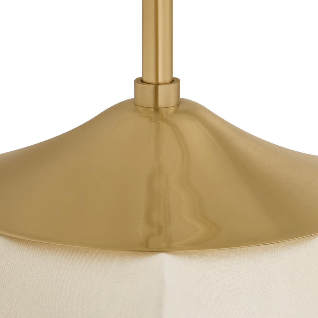 Chiya Medium Pendant 15", Vintage Brass and White Silk