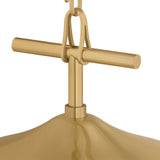 Chiya Medium Pendant 15", Vintage Brass and White Silk