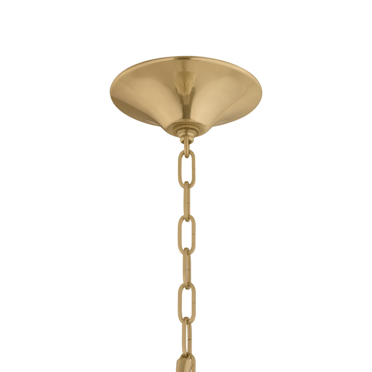 Chiya Medium Pendant 15", Vintage Brass and White Silk