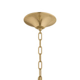 Chiya Medium Pendant 15", Vintage Brass and White Silk