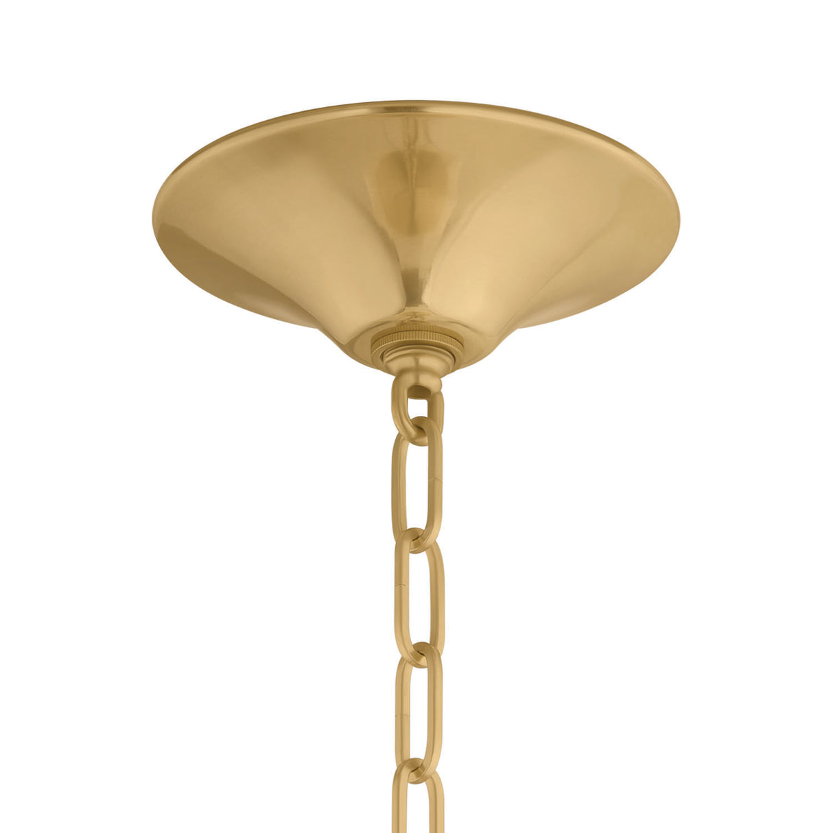 Chiya Large Pendant 21", Vintage Brass and White Silk