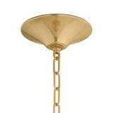 Chiya Large Pendant 21", Vintage Brass and White Silk