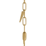 Chiya Extra Large Pendant 28", Vintage Brass and White Silk