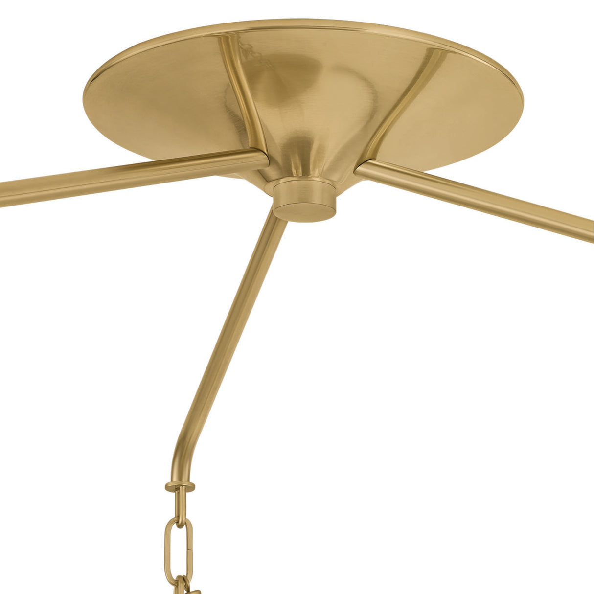 Chiya 3 Light Chandelier 44", Vintage Brass and White Silk
