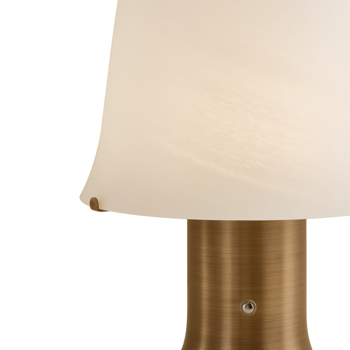 Hagan Rechargeable Table Lamp 14", Patina Brass and Cloud Glass