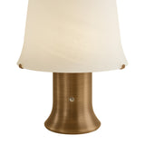 Hagan Rechargeable Table Lamp 14", Patina Brass and Cloud Glass