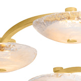 Leona 7 Light LED Semi-Flush 50", Gold Leaf and Piastra Glass