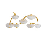 Leona 7 Light LED Semi-Flush 50", Gold Leaf and Piastra Glass