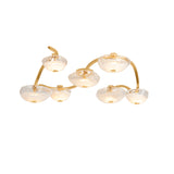 Leona 7 Light LED Semi-Flush 50", Gold Leaf and Piastra Glass