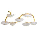 Leona 7 Light LED Semi-Flush 69", Gold Leaf and Piastra Glass