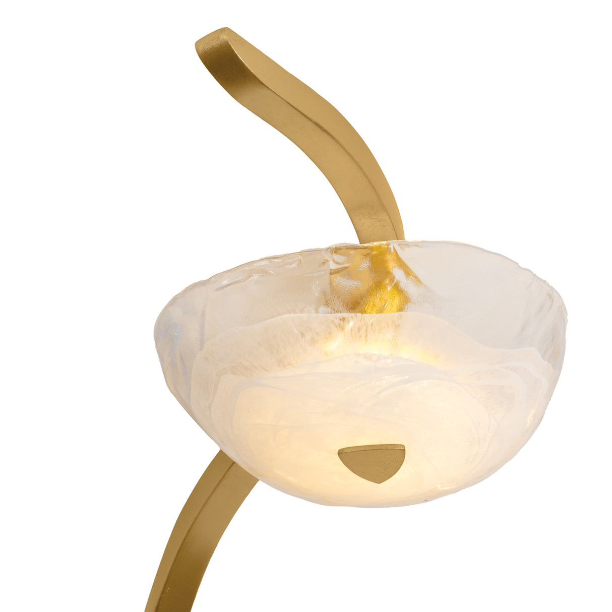 Leona 7 Light LED Semi-Flush 69", Gold Leaf and Piastra Glass