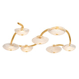 Leona 7 Light LED Semi-Flush 69", Gold Leaf and Piastra Glass