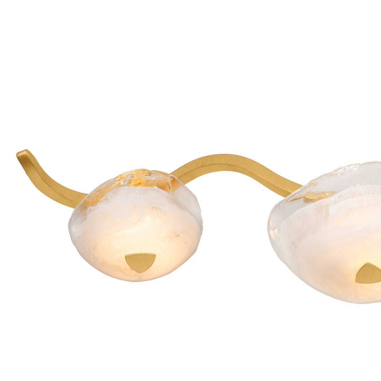 Leona 5 Light LED Semi-Flush 64", Gold Leaf and Piastra Glass