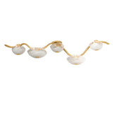 Leona 5 Light LED Semi-Flush 64", Gold Leaf and Piastra Glass