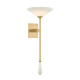 Seneca LED Wall Sconce 25", Vintage Brass and Alabaster