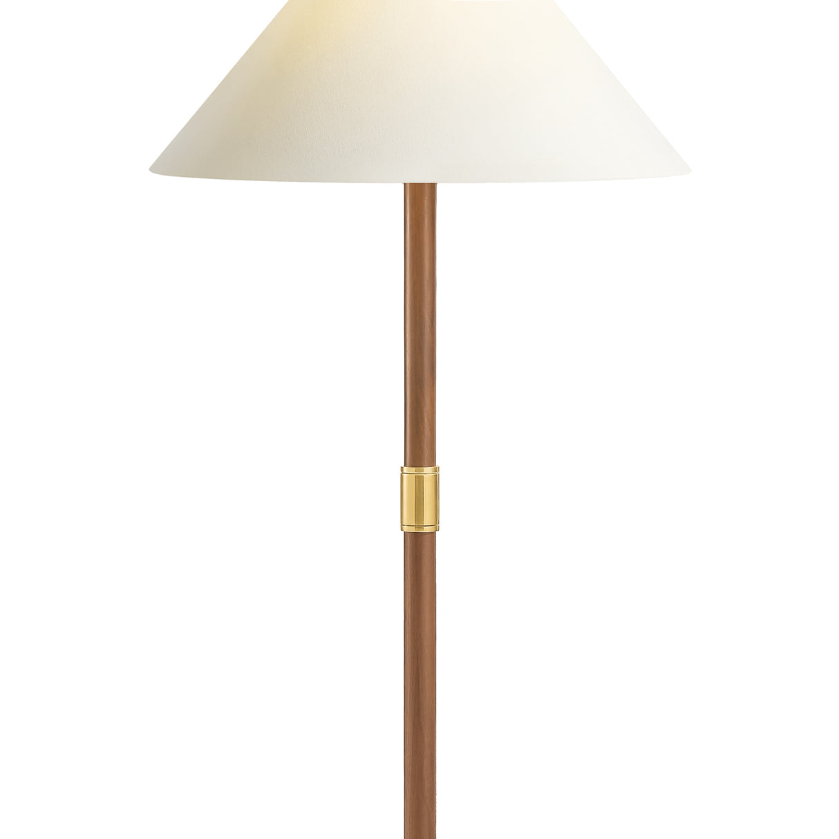 Huegus Floor Lamp 65", Walnut and Aged Brass