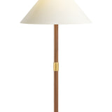 Huegus Floor Lamp 65", Walnut and Aged Brass