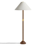 Huegus Floor Lamp 65", Walnut and Aged Brass