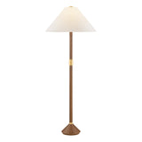 Huegus Floor Lamp 65", Walnut and Aged Brass