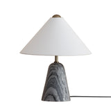 Hendrix Table Lamp 19", Gray Marble and Patina Brass