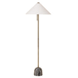 Hendrix Floor Lamp 64", Gray Marble and Patina Brass