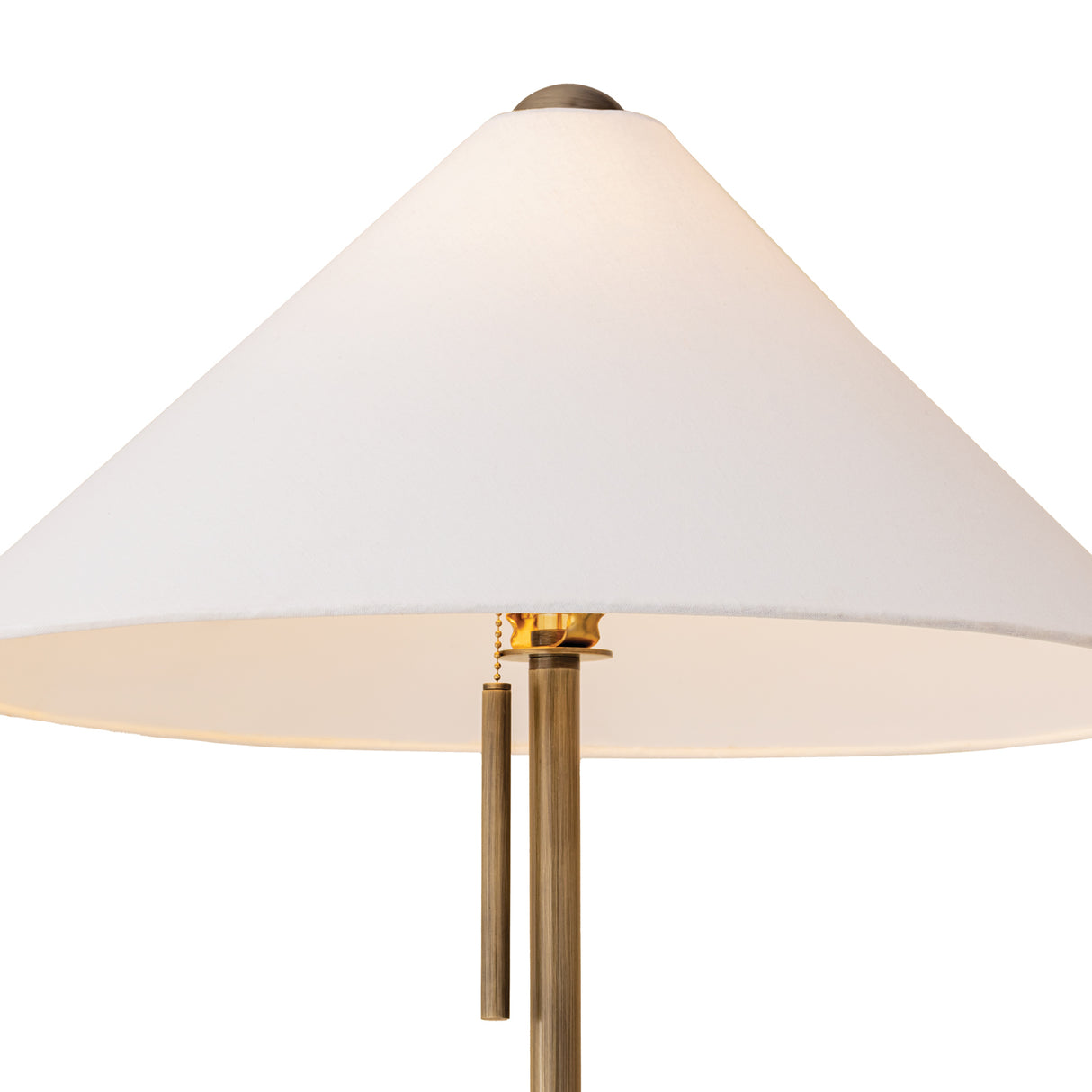Hendrix Floor Lamp 64", Gray Marble and Patina Brass