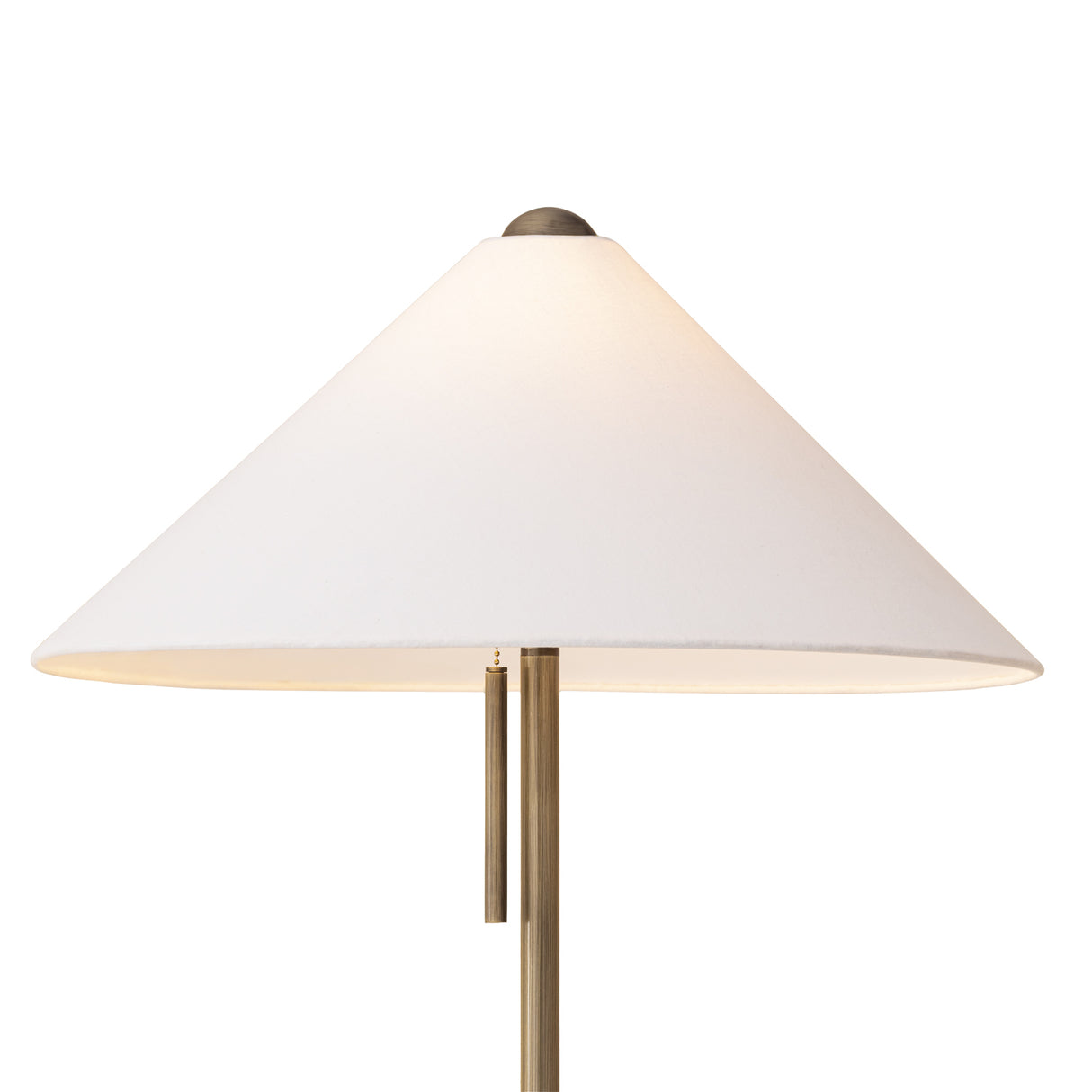 Hendrix Floor Lamp 64", Gray Marble and Patina Brass