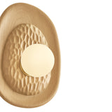 Sybella Wall Sconce 11", Beech Wood and Aged Brass