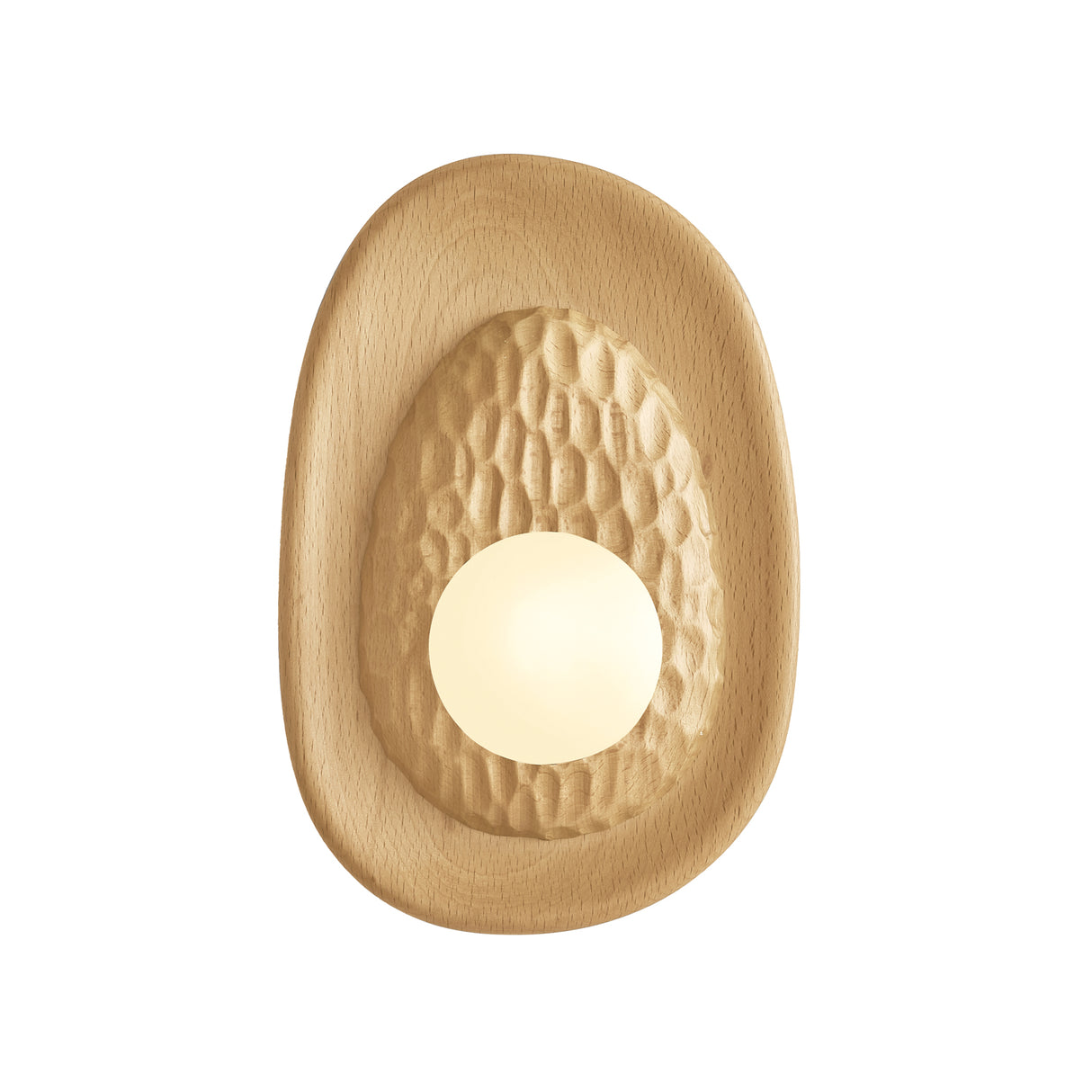 Sybella Wall Sconce 11", Beech Wood and Aged Brass